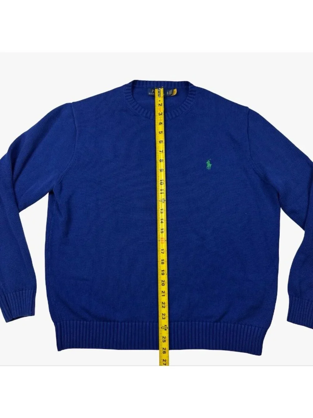 NEW Polo Ralph Lauren Men's 100% Cotton Knit Crew Neck Sweater Blue • XL